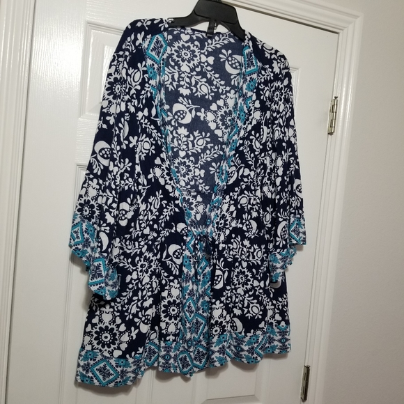Lane Bryant Tops - Plus Size - Lane Bryant, Open-front, Drawstring Waist - Blouse or Kimono - 22/24